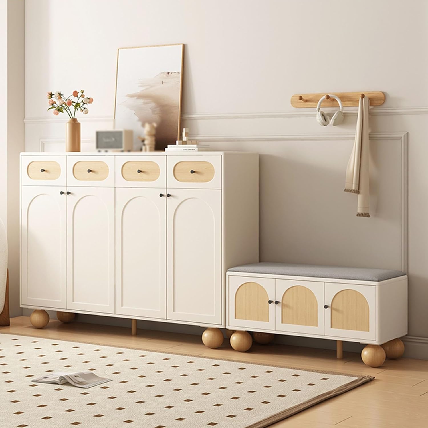 シューズラック8段 オープンラック シェルフ収納 下駄箱 玄関収納